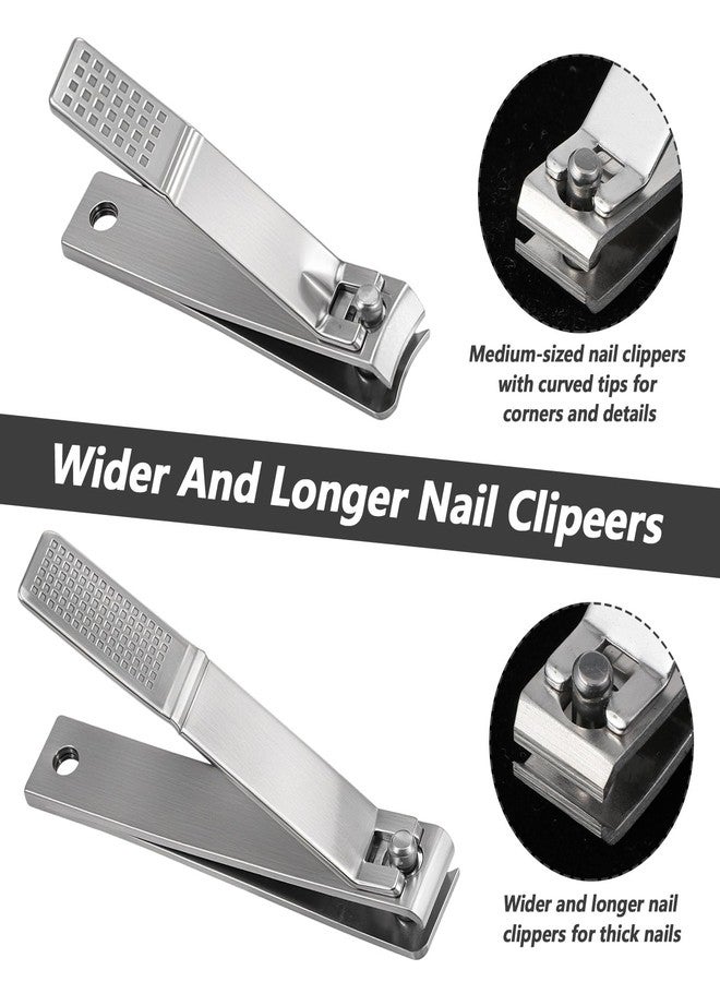 Nogeqi 4 Pcs Nail Clippers for Thick Nails, Straight Edge Large Nail Clippers Stainless Steel Nails Cutters No Curve for Toenail Men Women - Image 4